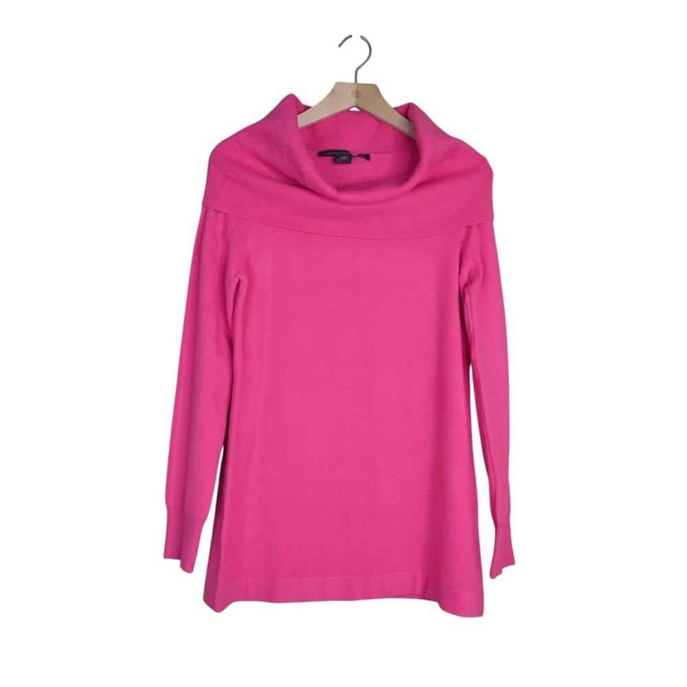French Connection Womens M Pink Cowl Neck Tunic Sweater NEW